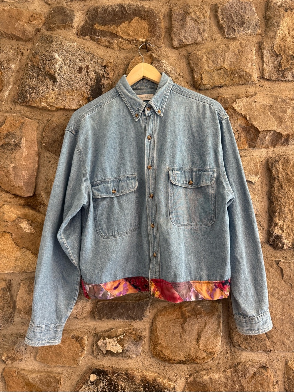 Womens Vintage denim upcycled button down
